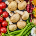 Fresh mushroom and other ingredients for pizza toppings