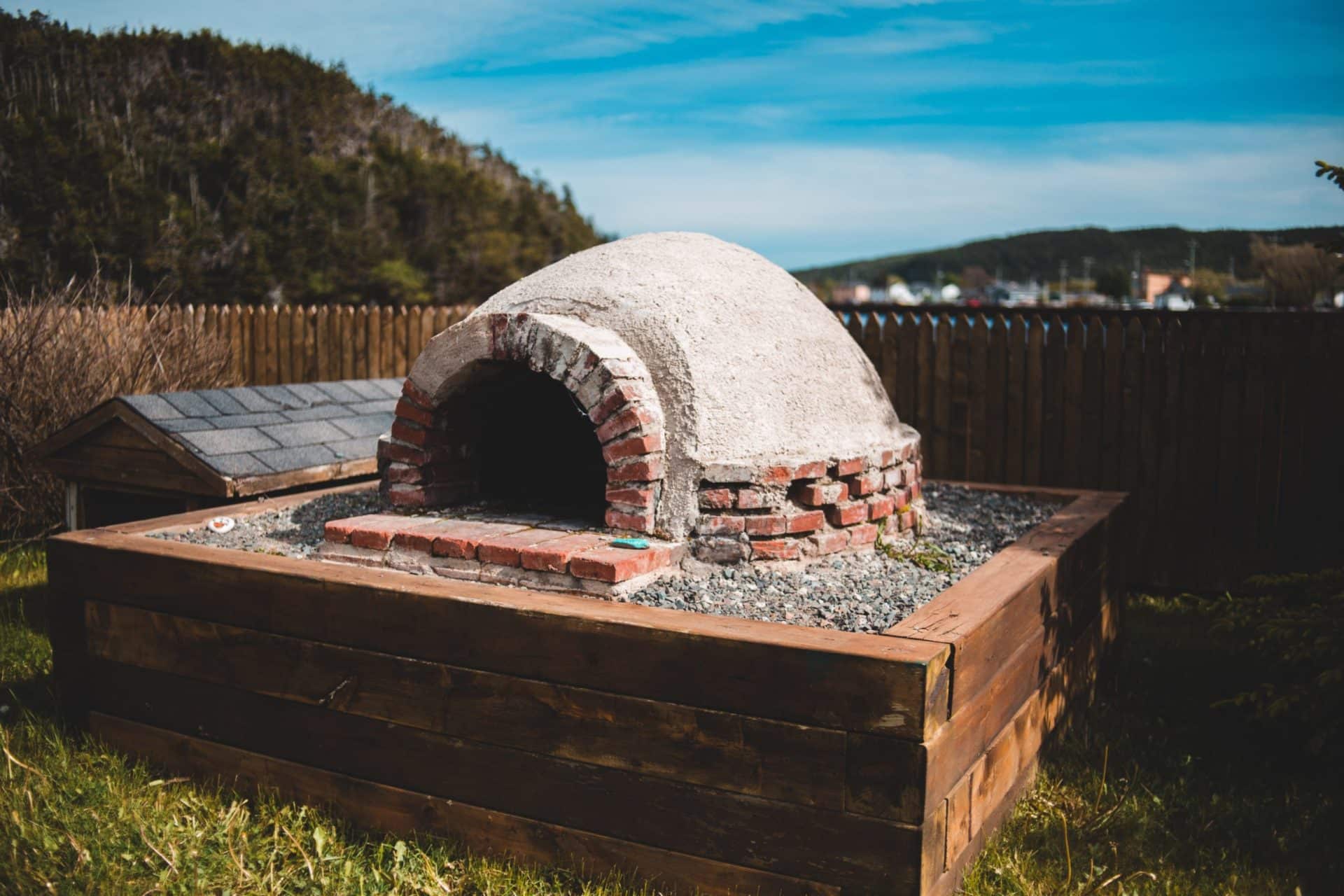 A brick oven