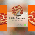 Delicious Little Caesars thin crust pizza