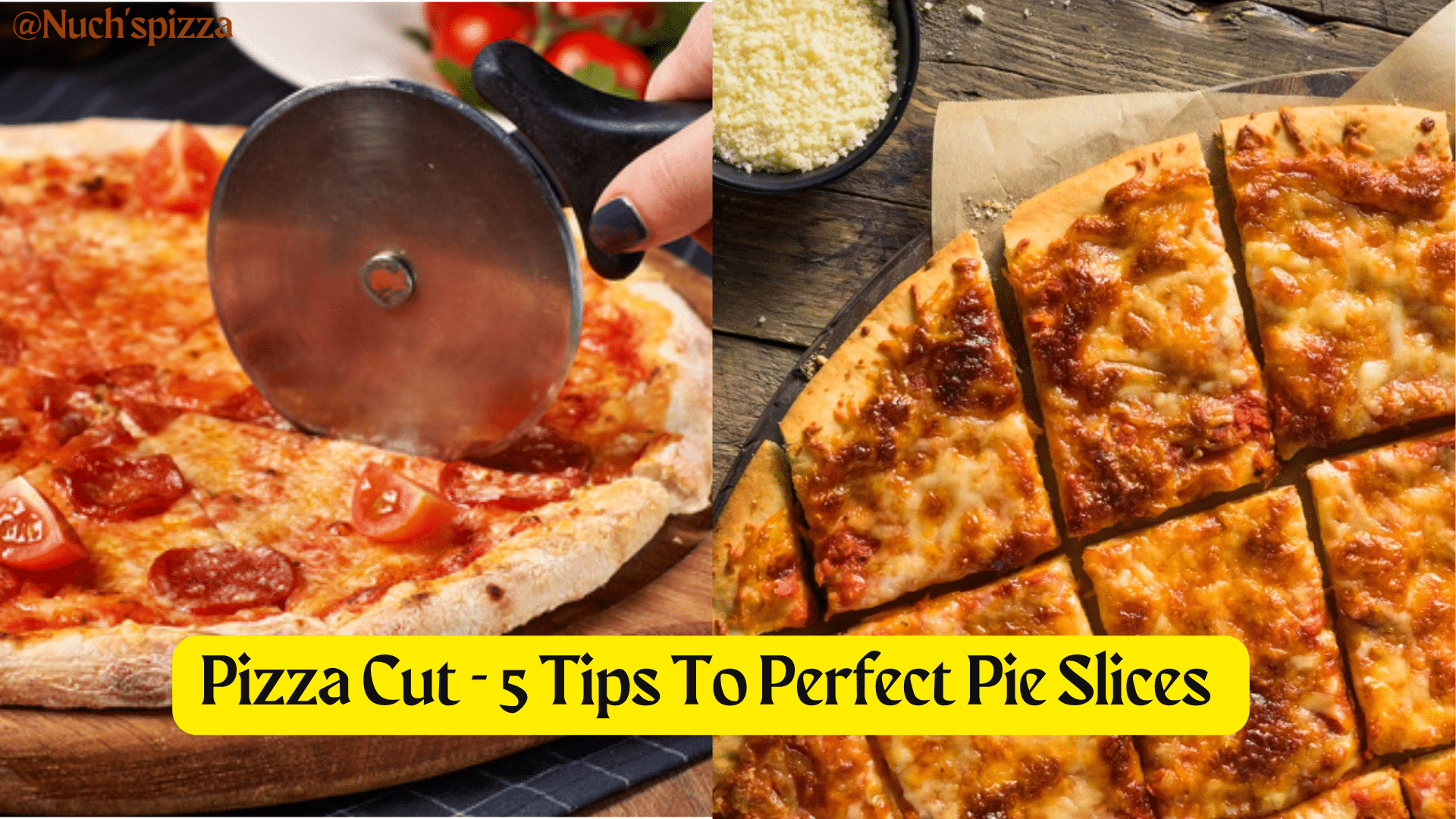 Nice pizza cut with pizza cutter