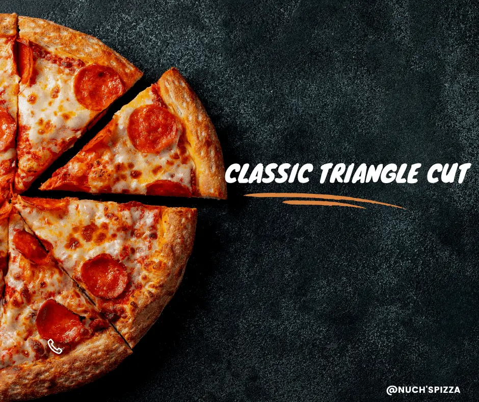 Classic triangle pizza cut