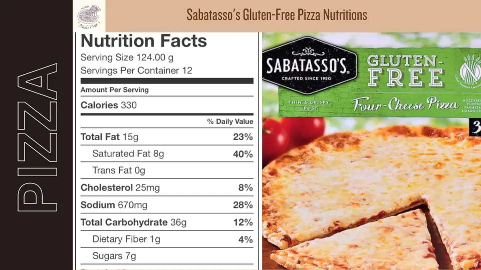 Sabatasso's Gluten-Free Pizza Nutritions